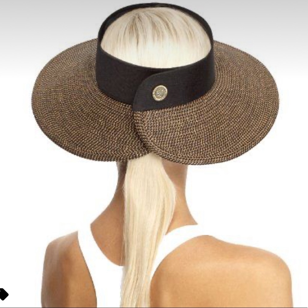 Eric Javits Wide Brim Straw Halo Hat Visor
